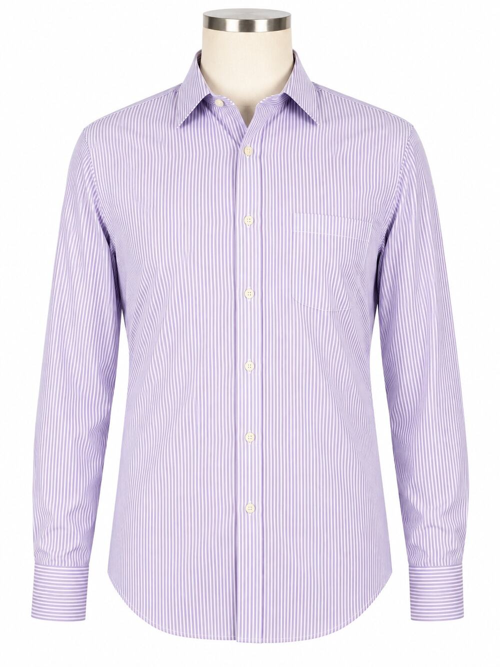 Charles Tyrwhitt Non-Iron Slim Fit Striped Dress Shirt – Lilac – Size 16.5 / 35